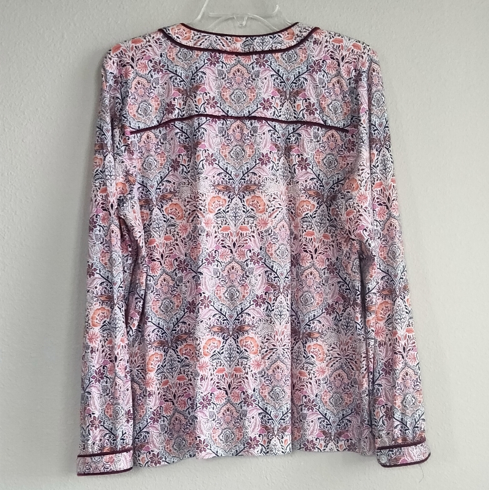 J. Jill Size Medium Floral Top With Velvet Detailing - Picture 2 of 12
